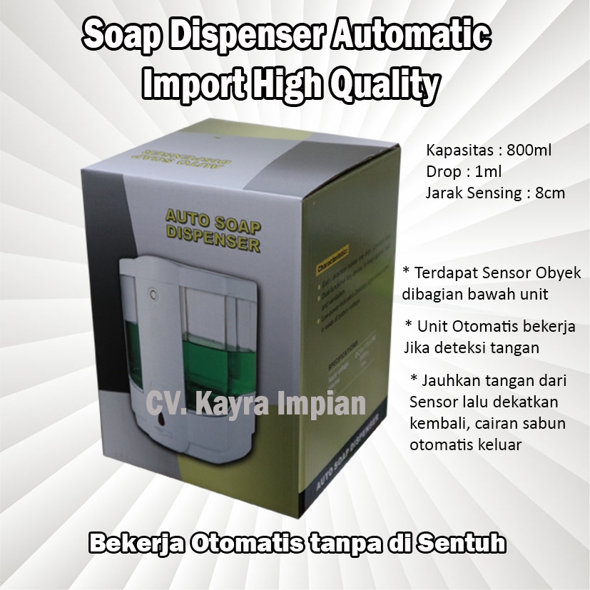 Dispenser Sabun Otomatis 800ml Import / Automatic Handsoap Dispenser