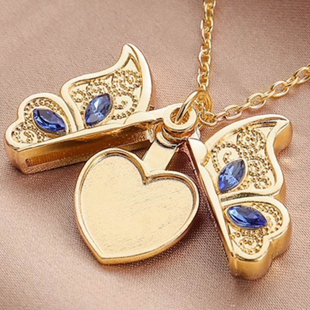 Hu Hu Hu Hu Hu Alat Bantu Pasang Kacamata♡ Kalung Klavikula Liontin Bentuk Kupu-Kupu Bahan Alloy Untuk Wanita