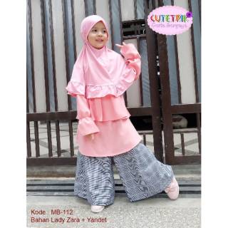 MB 112 Baju Muslim Anak Perempuan Setelan Celana Kulot MB 112 Baju Muslim Anak Perempuan Setelan Celana Kulot