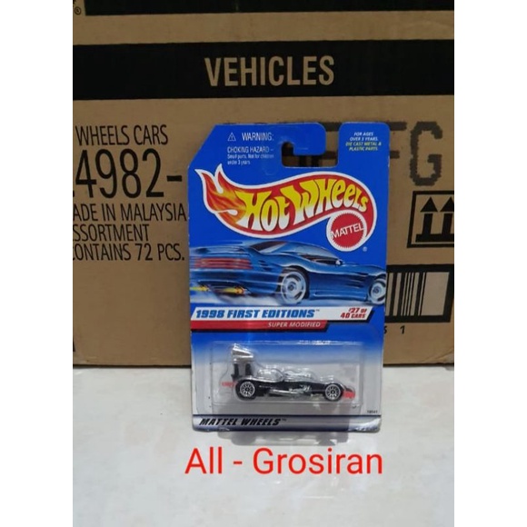 Hotwheels Hot Wheels 1998 FIRST EDITIONS SUPER MODIFIED TAHUN LAMA BLUE CARD ORIGINAL MATTEL - Murah