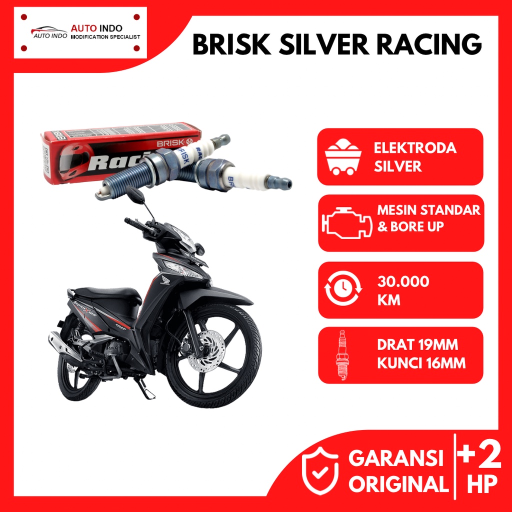 Busi Motor Racing Honda Supra X 125 Busi Brisk Silver Racing AR14YS Ori