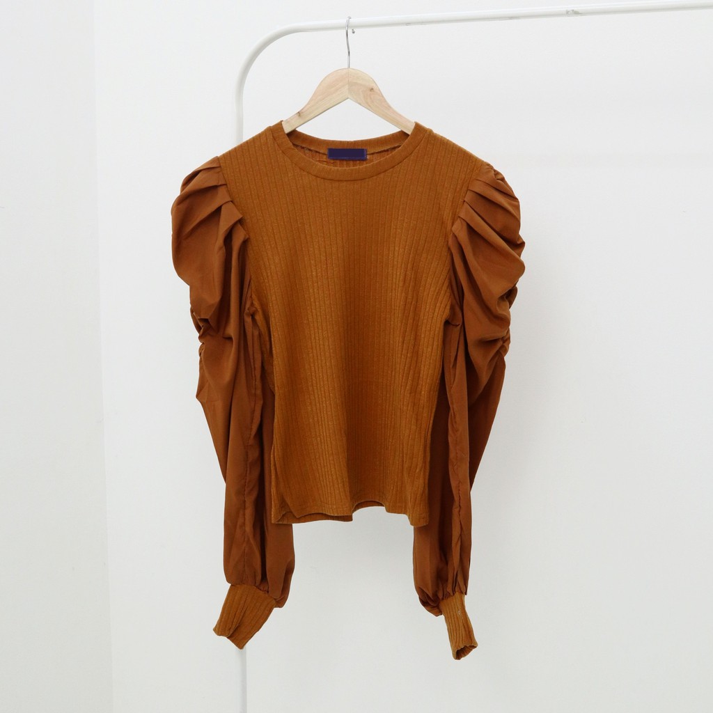 Beybe knit puffy top -Thejanclothes