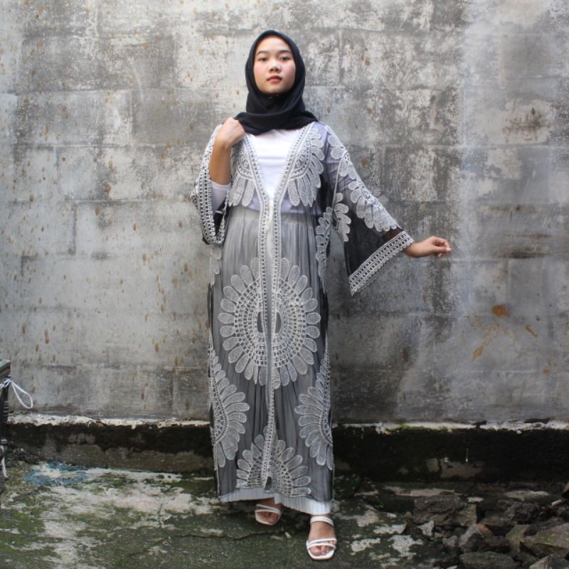 Long Outer Brukat Matahari Sunny Boho Tile Wanita Lace BKK