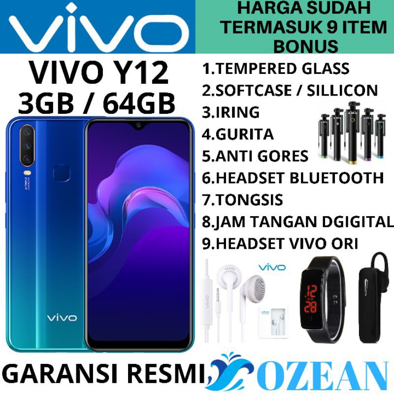 Vivo Y12s Y12i 3 64 Ram 3gb Rom 32gb Garansi Resmi Shopee Indonesia