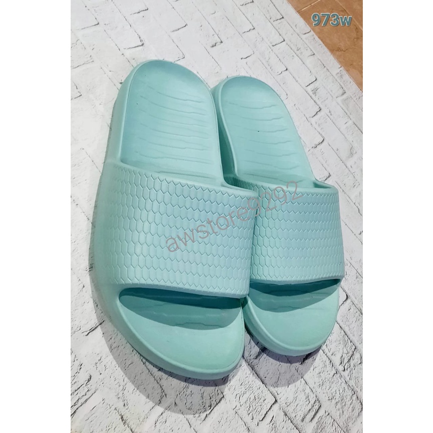 HEMA 973 Sandal Rumah Slop Kamar Mandi Karet Anti Slip Empuk Lembut Tosca Pink Ungu Kuning