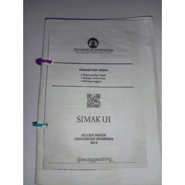 simak ui 2019 matematika dasar bahasa indonesia bahasa inggris (preloved)(bekas)