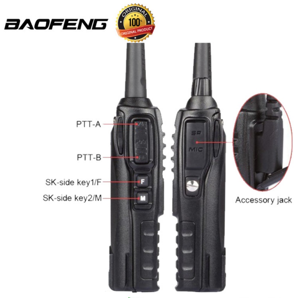 HANDY TALKY BAOFENG UV-82 UV82 UV 82 8 WATT DUALBAND VHF UHF 2PTT ORIGINAL GARANSI RESMI POSTEL