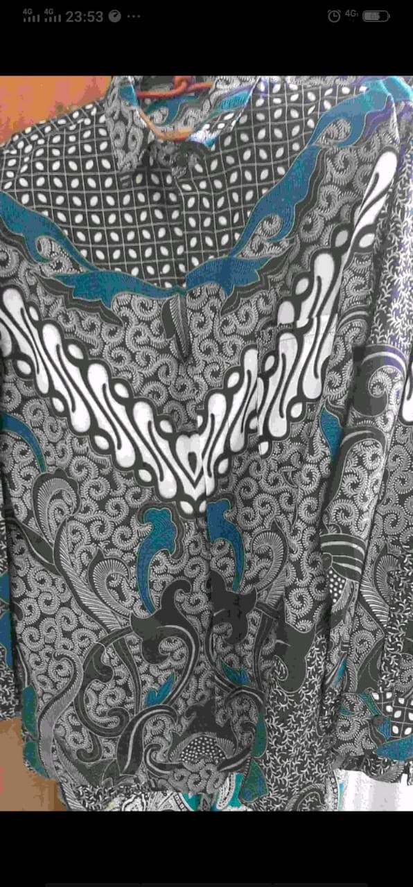 Kemeja Batik Berfuring Bahan Katun Halus Size M L Xl Xxl