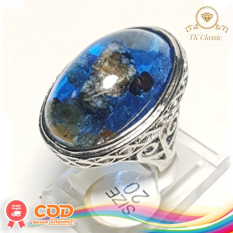 Natural Batu Permata Akik kecubung Karang Biru