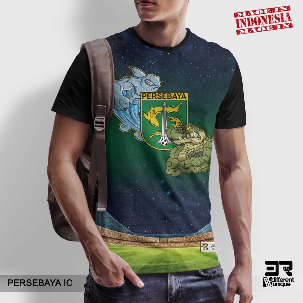 [ COD ] KAOS PRINTING GAMBAR TEAM SEPAKBOLA PERSEBAYA IC - BAJU SEPAK BOLA DISTRO ORIGINAL MOTIF UNI