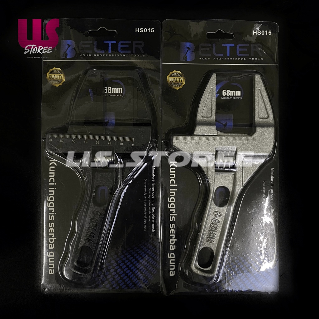 Kunci Inggris Universal 6-68MM Kunci Pipa BELTER Adjustable Wrench Spanner