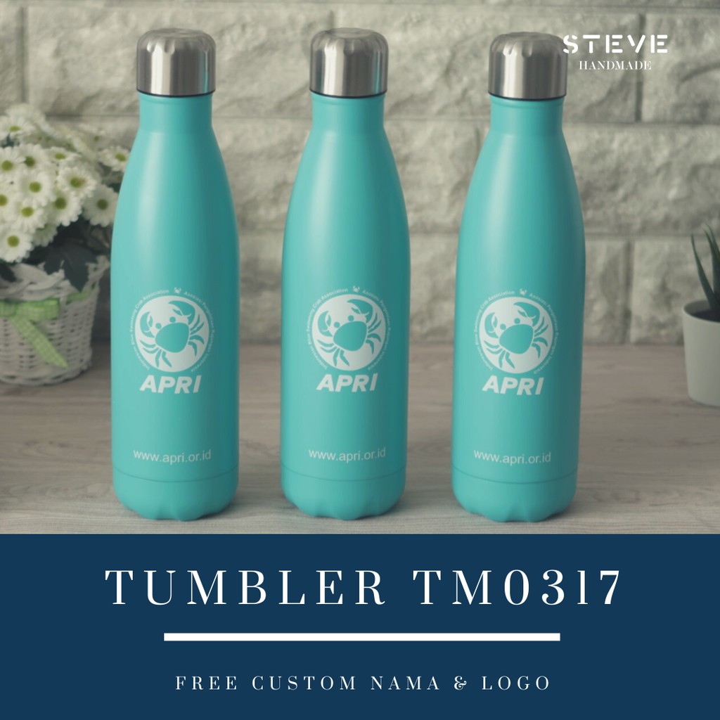 Botol minum stainless termos vacuum tumbler travel mug TM0317 Blue