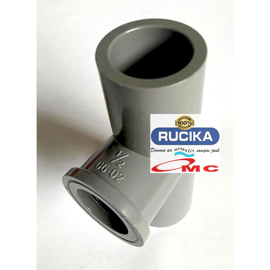 Sambungan Pipa Pralon Fitting Drat Dalam Faucet Tee T 1/2 RUCIKA