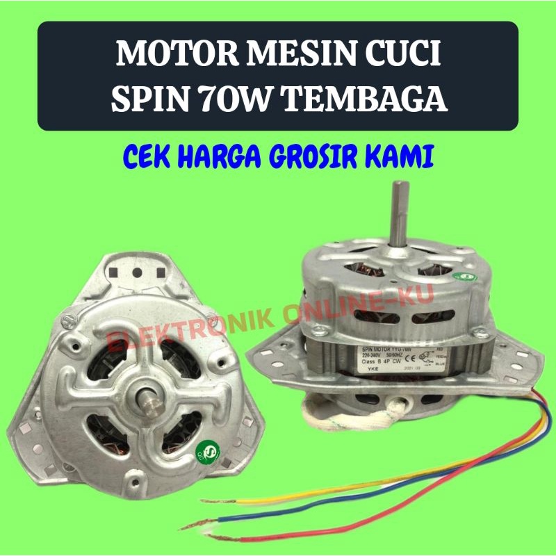 DINAMO MOTOR MESIN CUCI SPIN 70WATT TEMBAGA