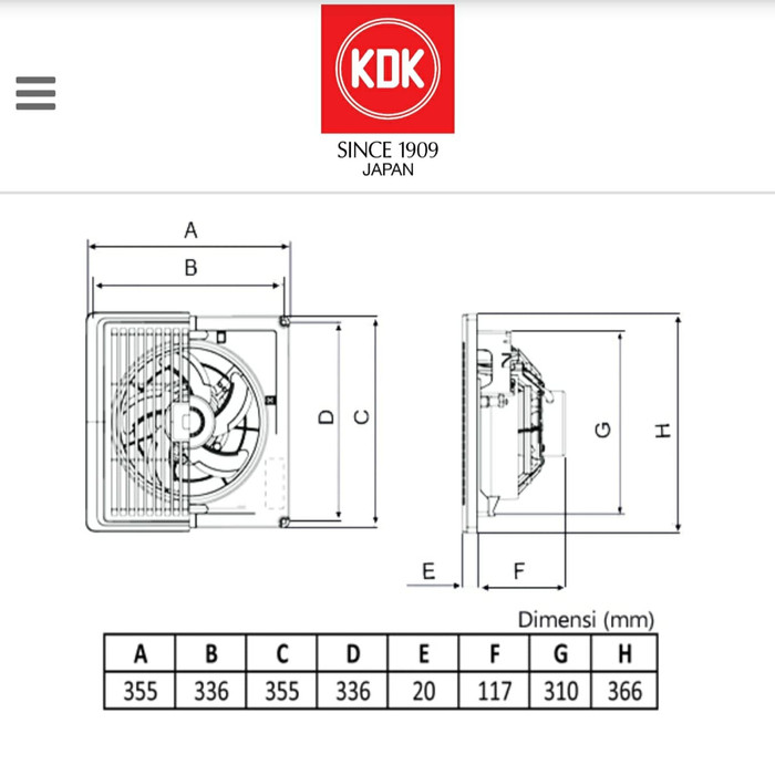 Kipas Angin Plafon Ceiling Exhaust Fan 10&quot; KDK 25 TGQ2