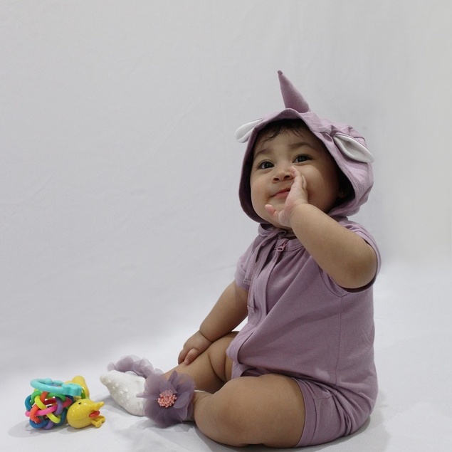 PLAYSUIT BONNET SET (ROMPER / JUMPER ANAK DAN BAYI) BAJU ANAK KALALE NATURAL COTTON BAMBOO