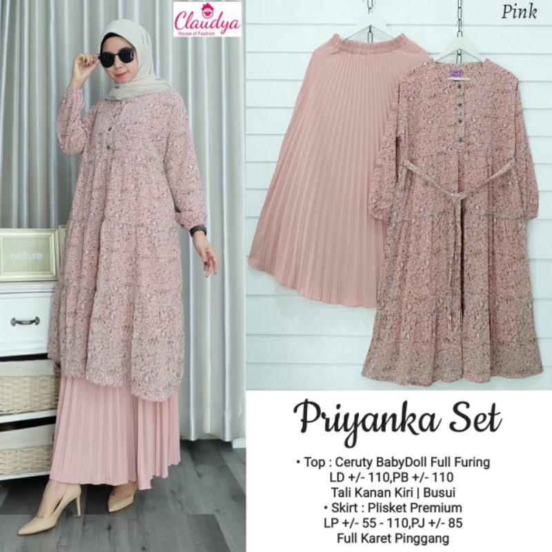 Priyanka #1 #2 Amitha set rok tunik ceruti by CLAUDYA KAYLA