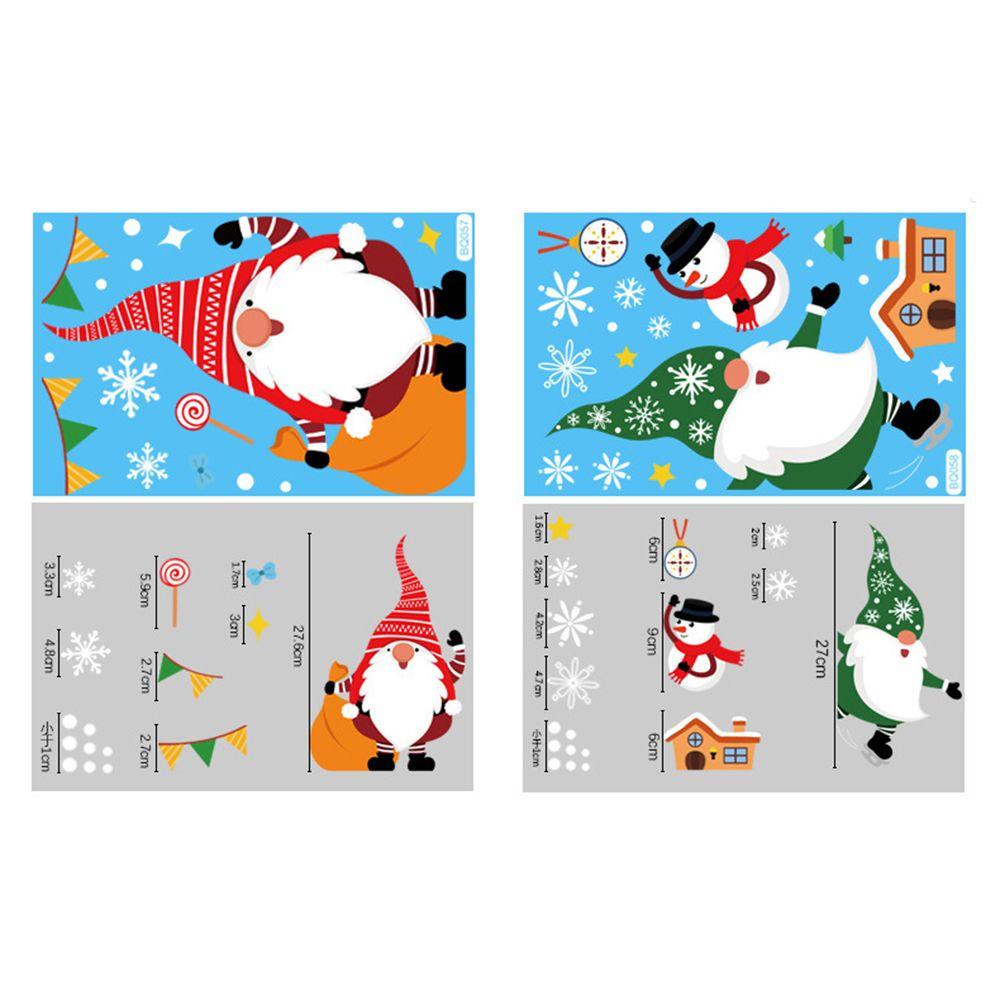 Top 6lembar Merry Christmas Stiker Jendela Poster Dekorasi Sticker Layout Warna Santa Claus