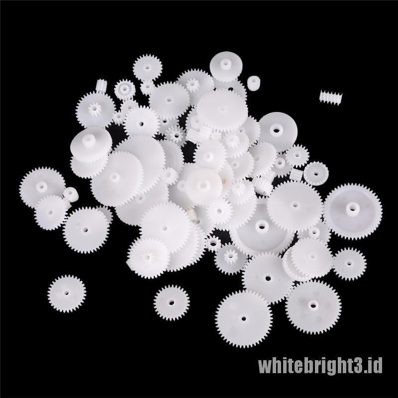 (white3) Wsfs Gears Roda Gigi Plastik 58 Jenis 0.5 Untuk Robot