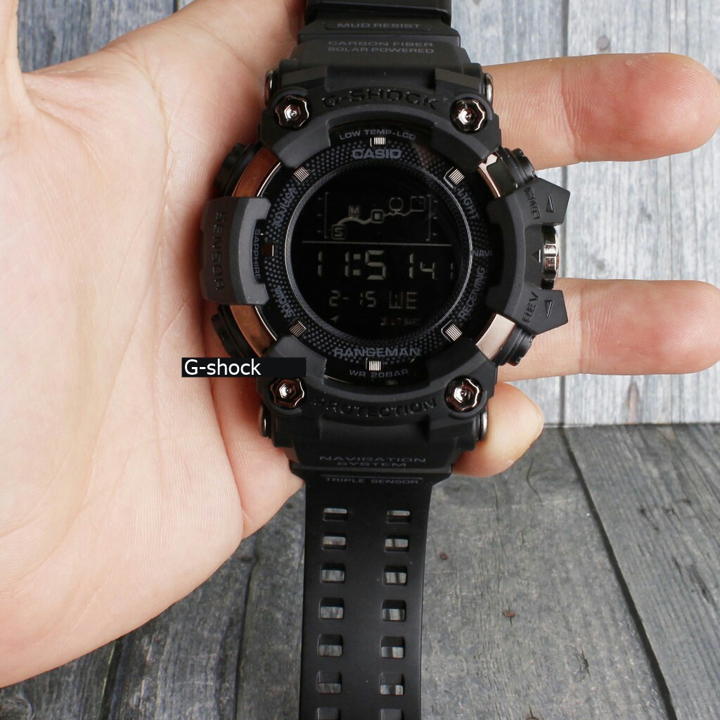 JAM TANGAN PRIA G-SHOCK CASIO RANGEMAN BULAT FULL BLACK SERIES FULL HITAM TALI HITAM READY STOCK full hitam