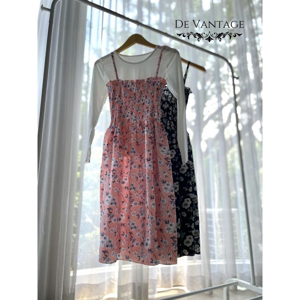 Dress Sifon Motif Bunga / Floral Chiffon Summer Dress