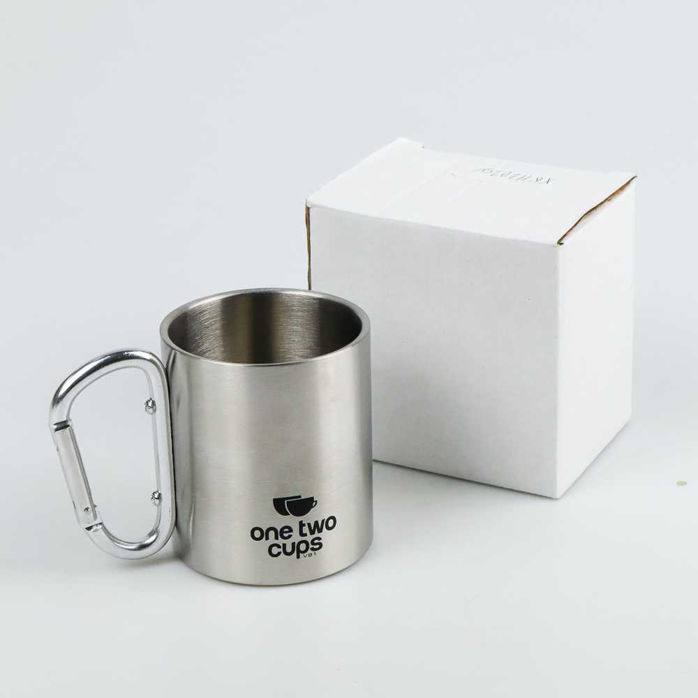 One Two Cups Gelas Cangkir Carabiner Stainless Steel 220ml - VB1