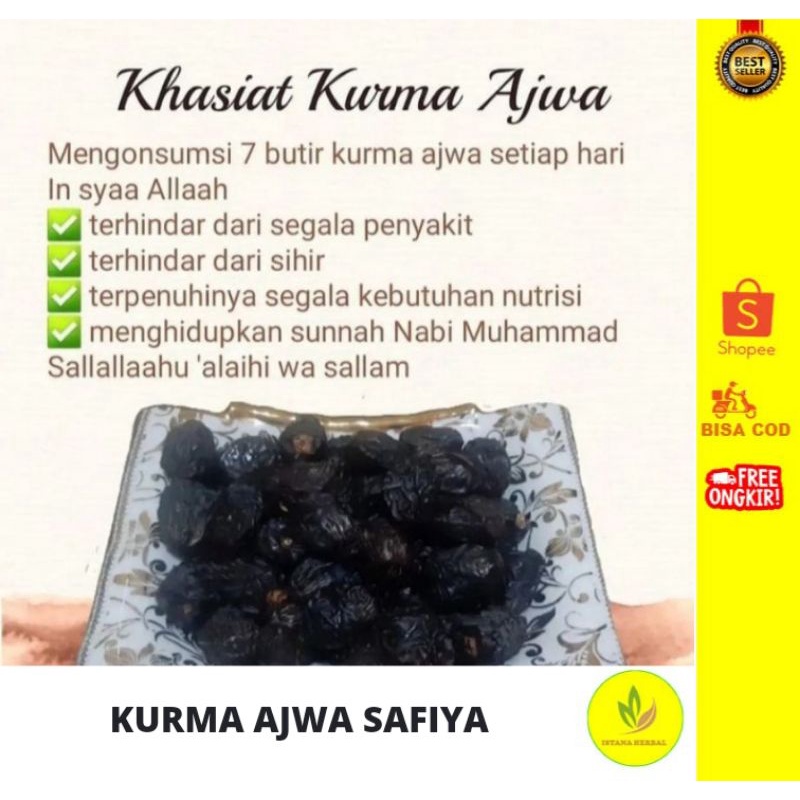 

KURMA AJWA MADINAH 500gr/100% KURMA AJWA ASLI/KURMA FRESH/KURMA KESUKAAN NABI/KURMA SEHAT/ORIGINAL/TERLARIS