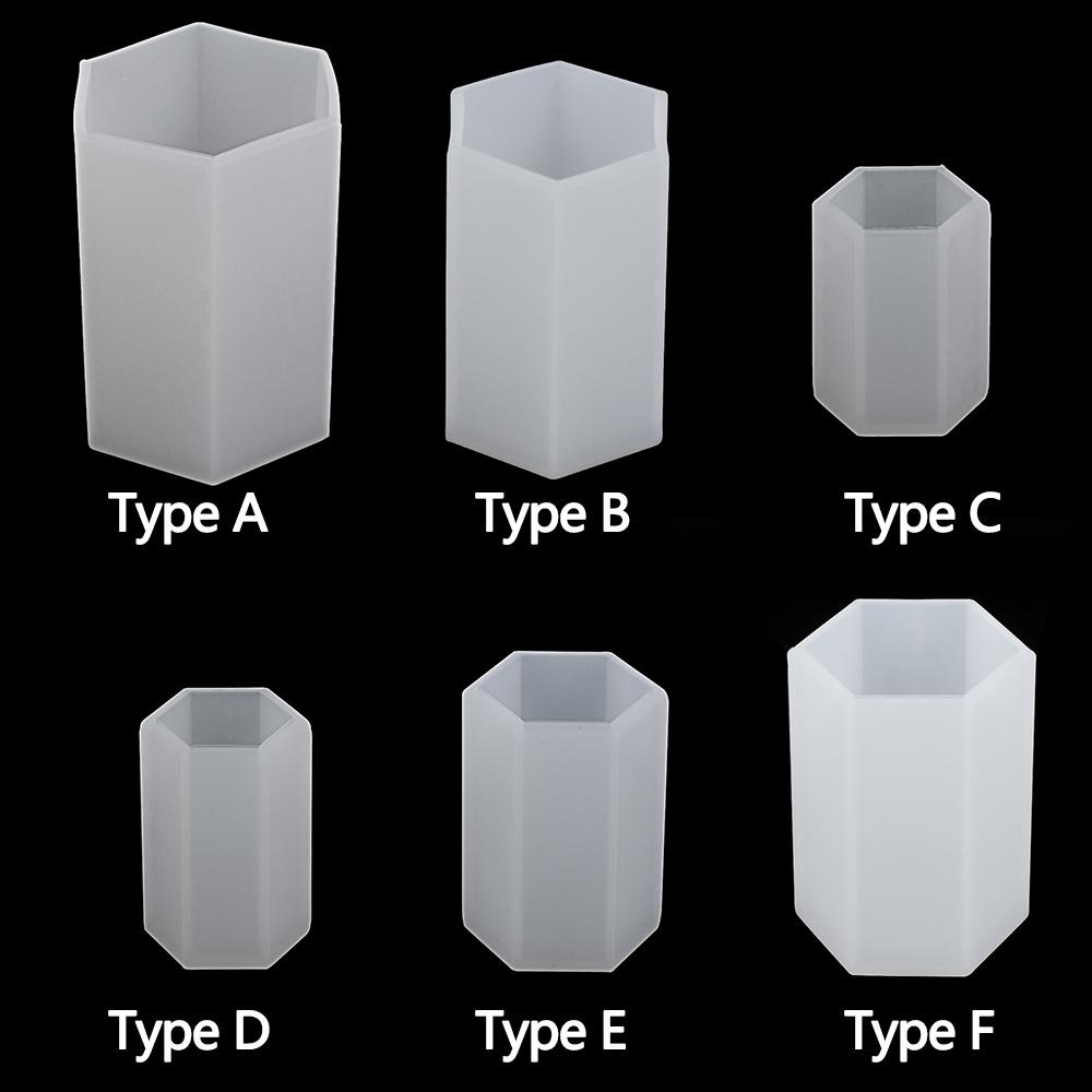 Solighter Cetakan Resin Hexagonal Prisma Hias Kerajinan Dekorasi Meja Casting Molds