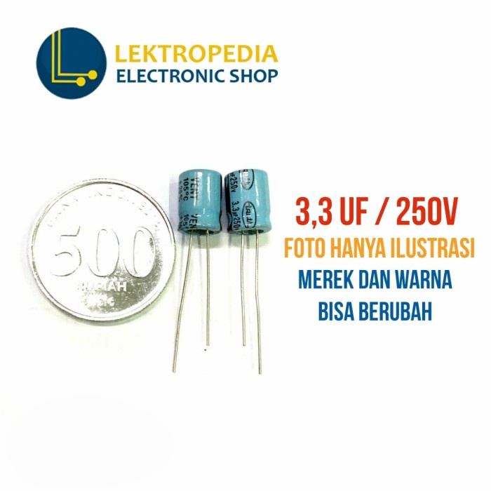 Elco 3.3uf 250v Kapasitor 3.3 3,3 uf 3,3uf 250 v volt Elko 250volt