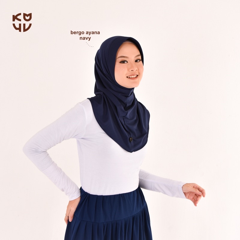 Koyu Hijab Bergo Sporty Jersey Premium Instan Ayana New