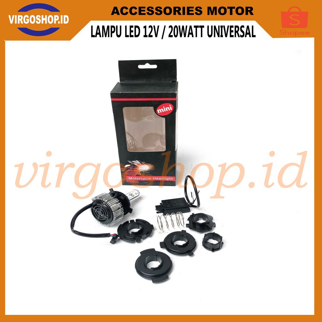 Lampu LED Headlamp 12volt Motor Universal  2 sisi 20W