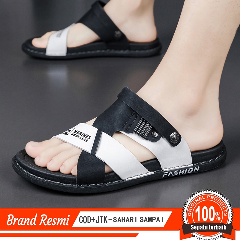 [COD + Kirim Hari ini ] Sandal kulit  Sendal Pria Sandal Pria Full Kulit Sapi Asli Sandal Pria Sandal Pria Dewasa Kulit Sandal Pria Kulit Sapi