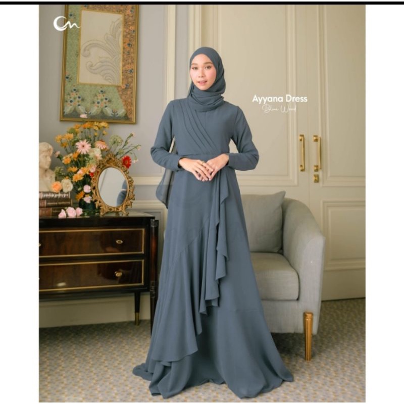 CoverMe  Ayyana Dress  Gamis Premium Set Pashmina(preloved)