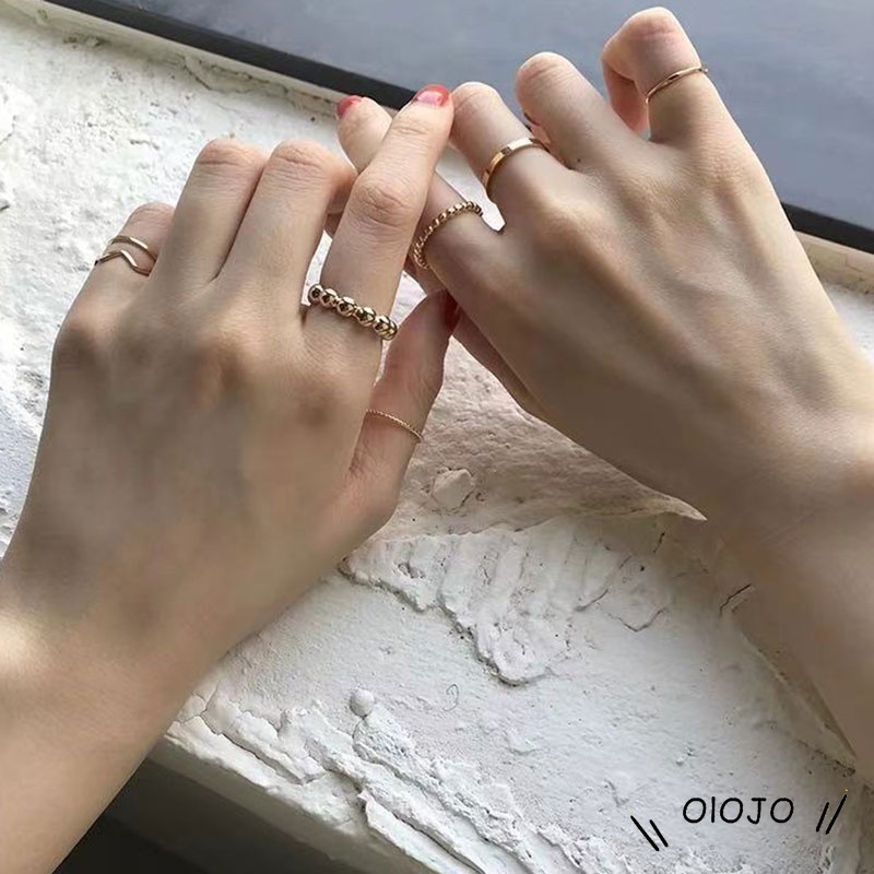 【COD】Fashion Korea Kombinasi Terbaru Cincin Sederhana Liar Aksesoris Mode