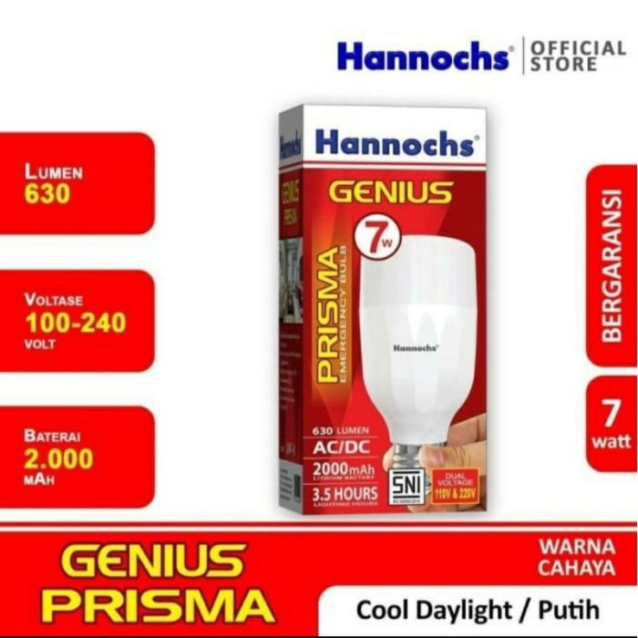 Lampu Emergency Hannochs LED Genius Prisma 7W, 9W, 11W, 14W