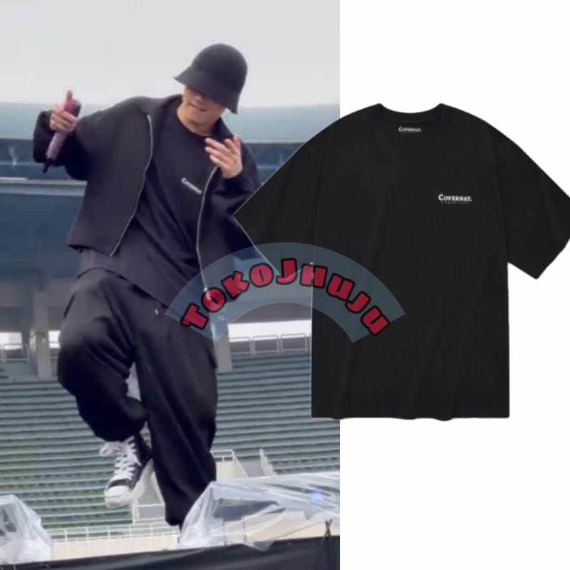 Baju Kaos BTS Jungkook style COVVERNAT OTENTIK LOGO KECIL KIRI