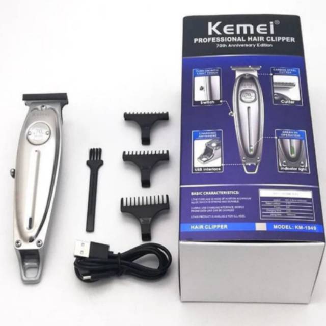 Kemei KM-1948 Hair Clipper Mesin Pencukur Rambut Body Metal KM1948 Original