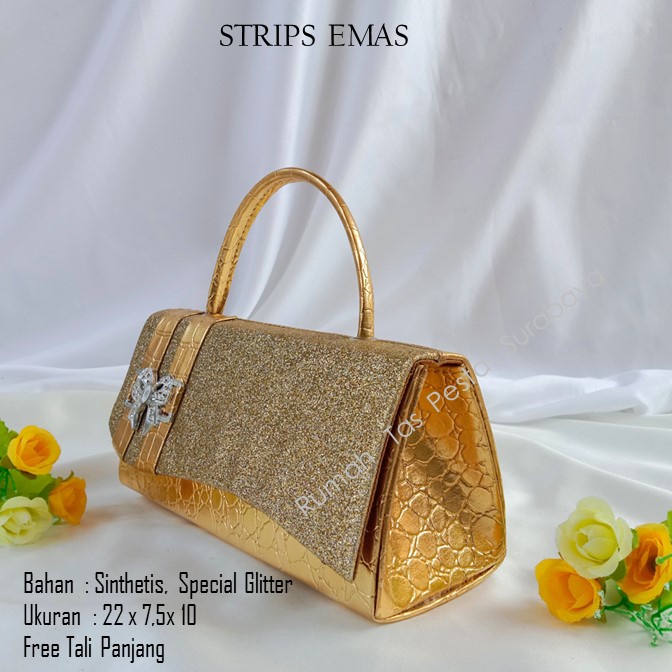 Tas Bagus,Tas Unik,Tas Elegan ,STRIPS EMAS