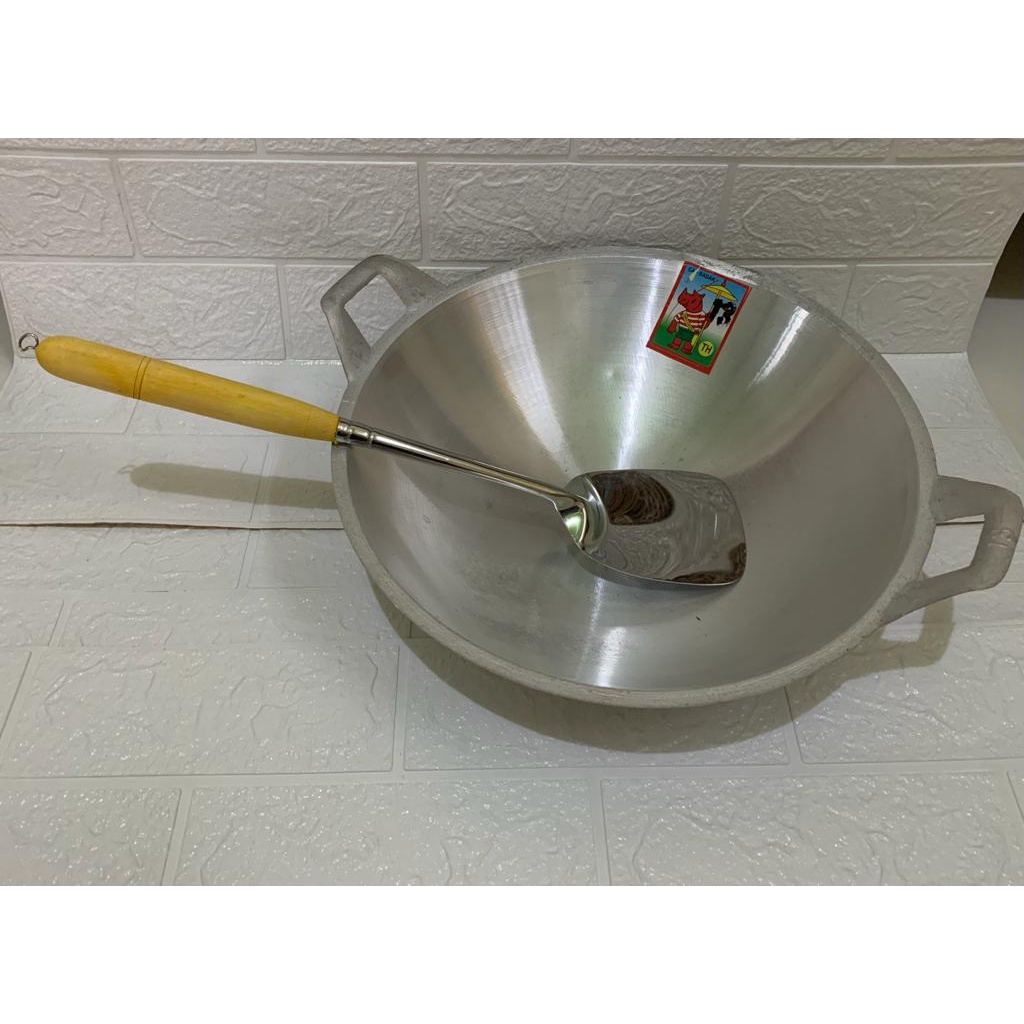 Penggorengan / kuali no 12,13,14,15,16 / kuali murah / penggorengan murah free spatula sodet gagang kayu