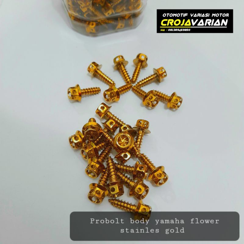 Baut probolt body yamaha flower gold stainles / probolt body yamaha flower gold stainles