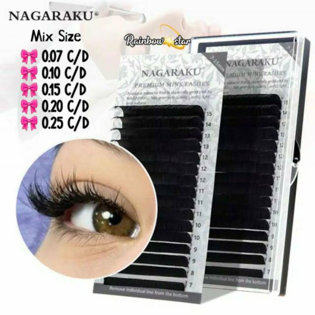 NAGARAKU Premium Mink Eyelash Mix Size Original