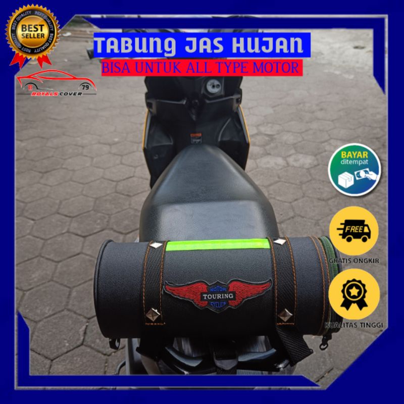 Tabung Tas Jas Hujan (Sedang) Jok Bracket/Behel untuk Motor