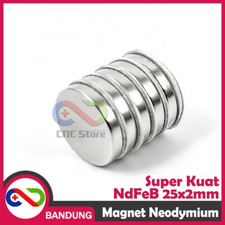 MAGNET NEODYMIUM NDFEB BULAT PERMANEN 25X2MM | Shopee