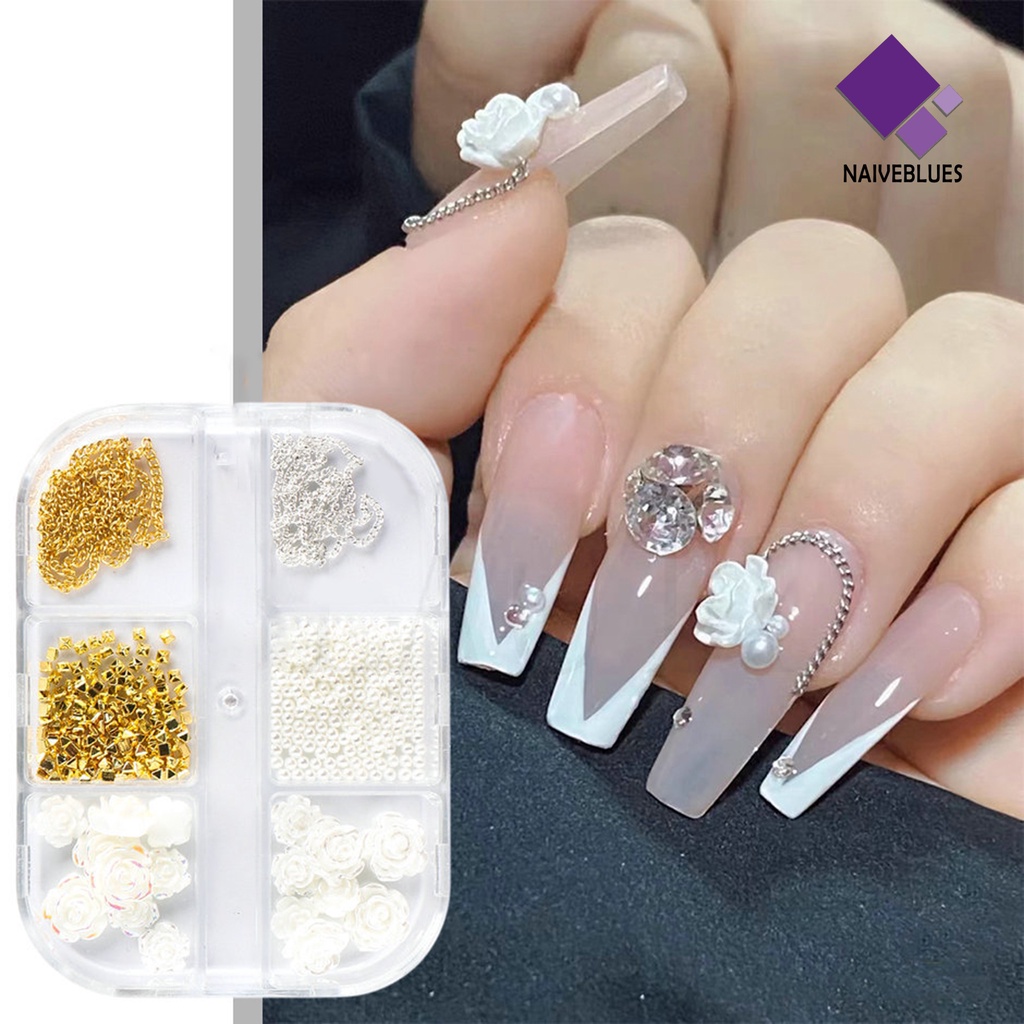 Naiveblue Rantai Metal Kecil Ringan Aksesoris Nail Art DIY