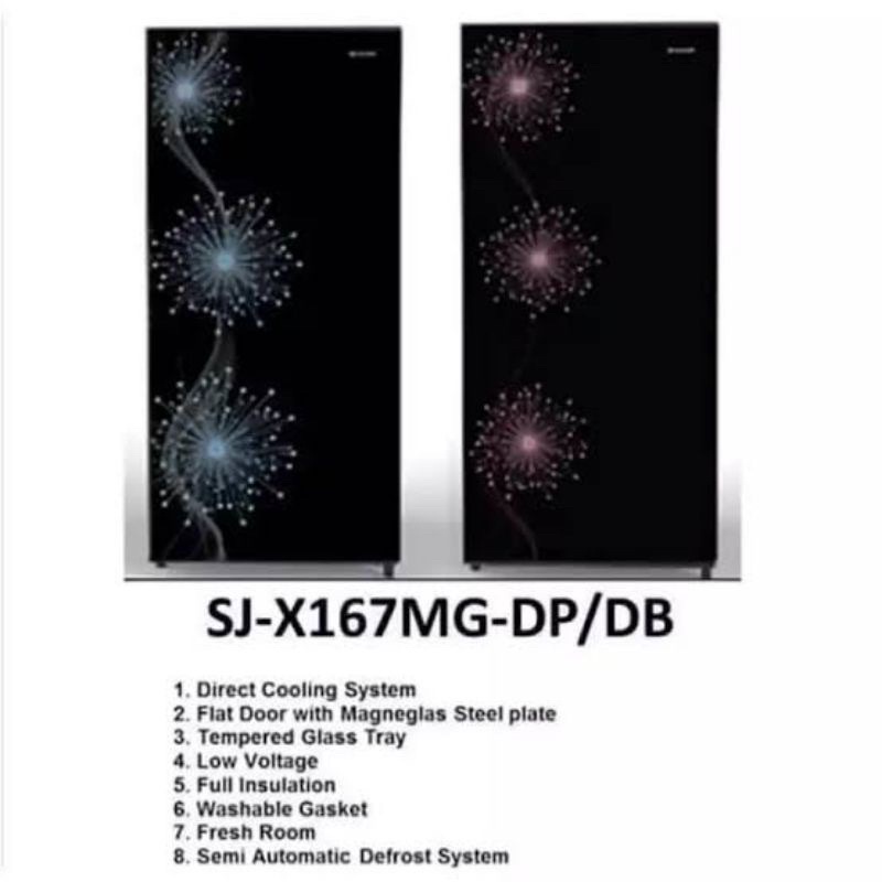 sharp lemari es satu pintu