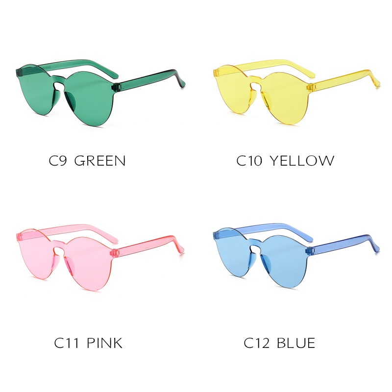 (YUZHU) Bayar di Tempat COD Candy Color Kacamata Hitam Wanita/Pria Mata Kucing Kacamata Sunglasses