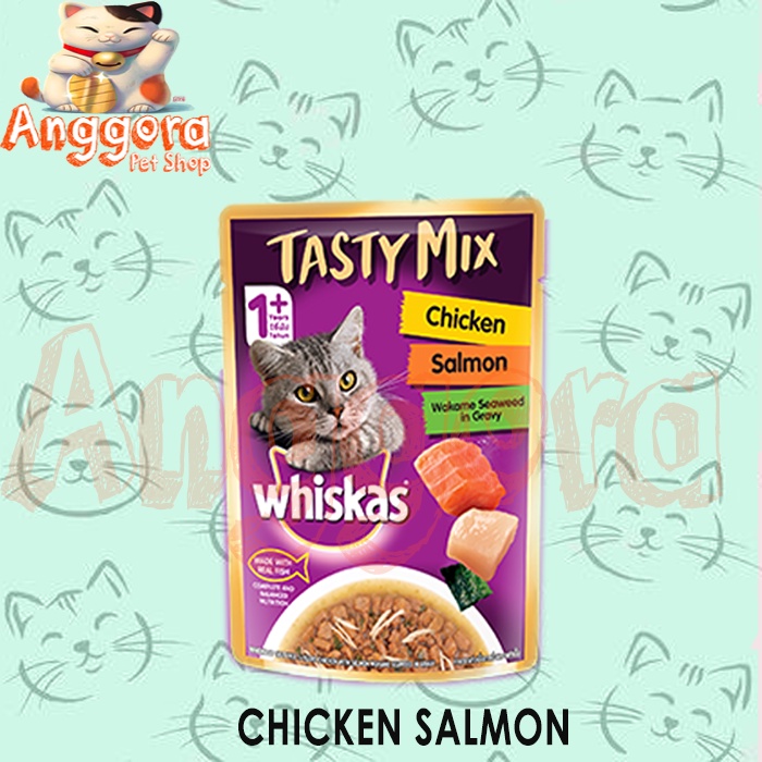 Makanan Kucing Basah WHISKAS pouch TASTY MIX 70g All Varian