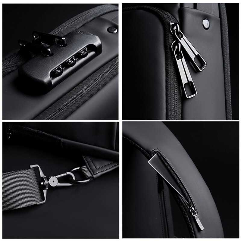 (100% BARANG ORI) Tas Selempang Fashion Sling Bag Pria with USB Charger Slot - 6003