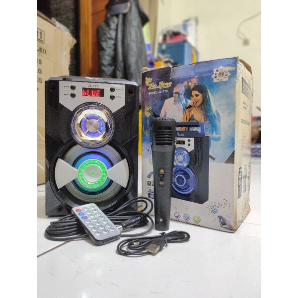 Speaker bluetooth karaoke Jin Long JL-775 Gratis Mic dan Card Reader