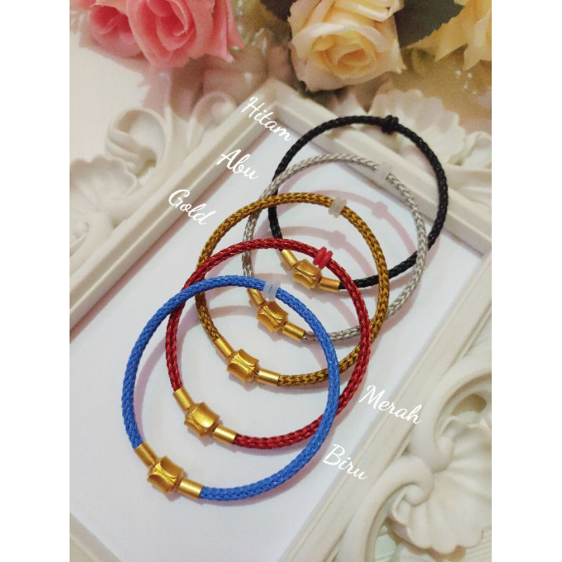 Gelang tali kawat anti air waterproof Gold